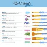 CRAFTERS CHOICE 15 PIECE BRUSH SET GOLDEN TAKLON