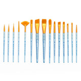 CRAFTERS CHOICE 15 PIECE BRUSH SET GOLDEN TAKLON