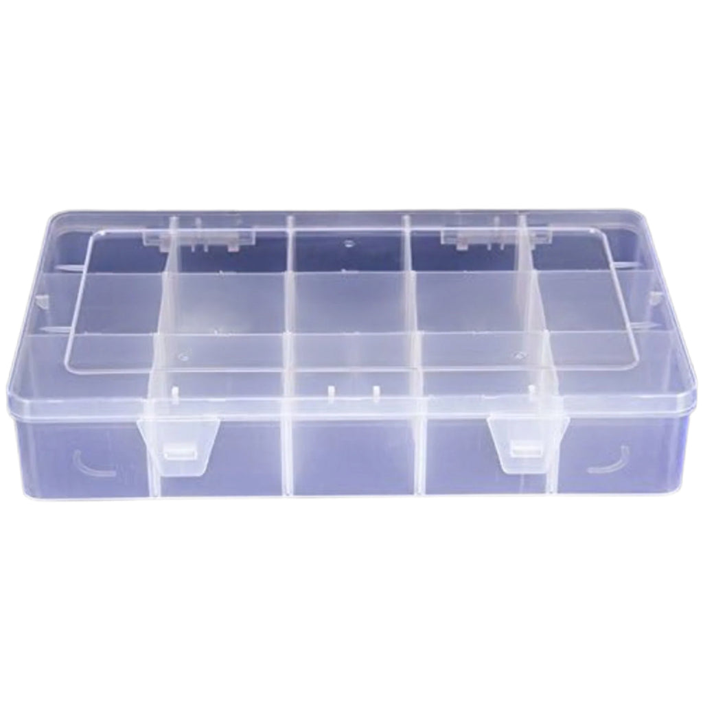 EMPTY 15 COMPARTMENT TRANSPARENT PIN BOX – Guru Makeup Emporium