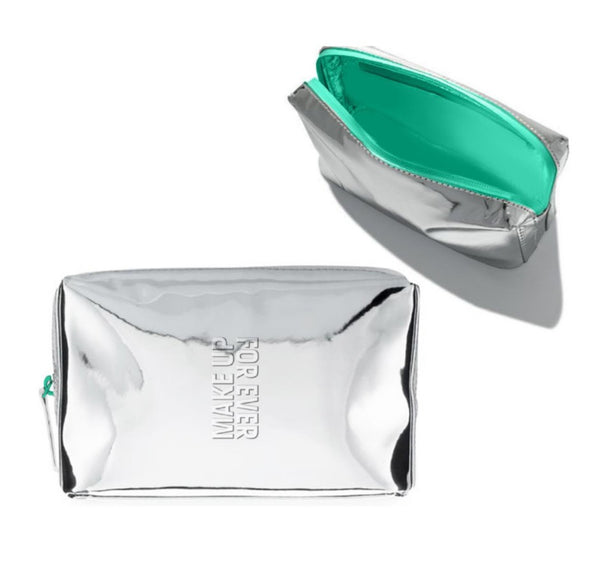 MAKE UP FOR EVER HOLIDAY 2025 COLLECTION SILVER MAKEUP POUCH
