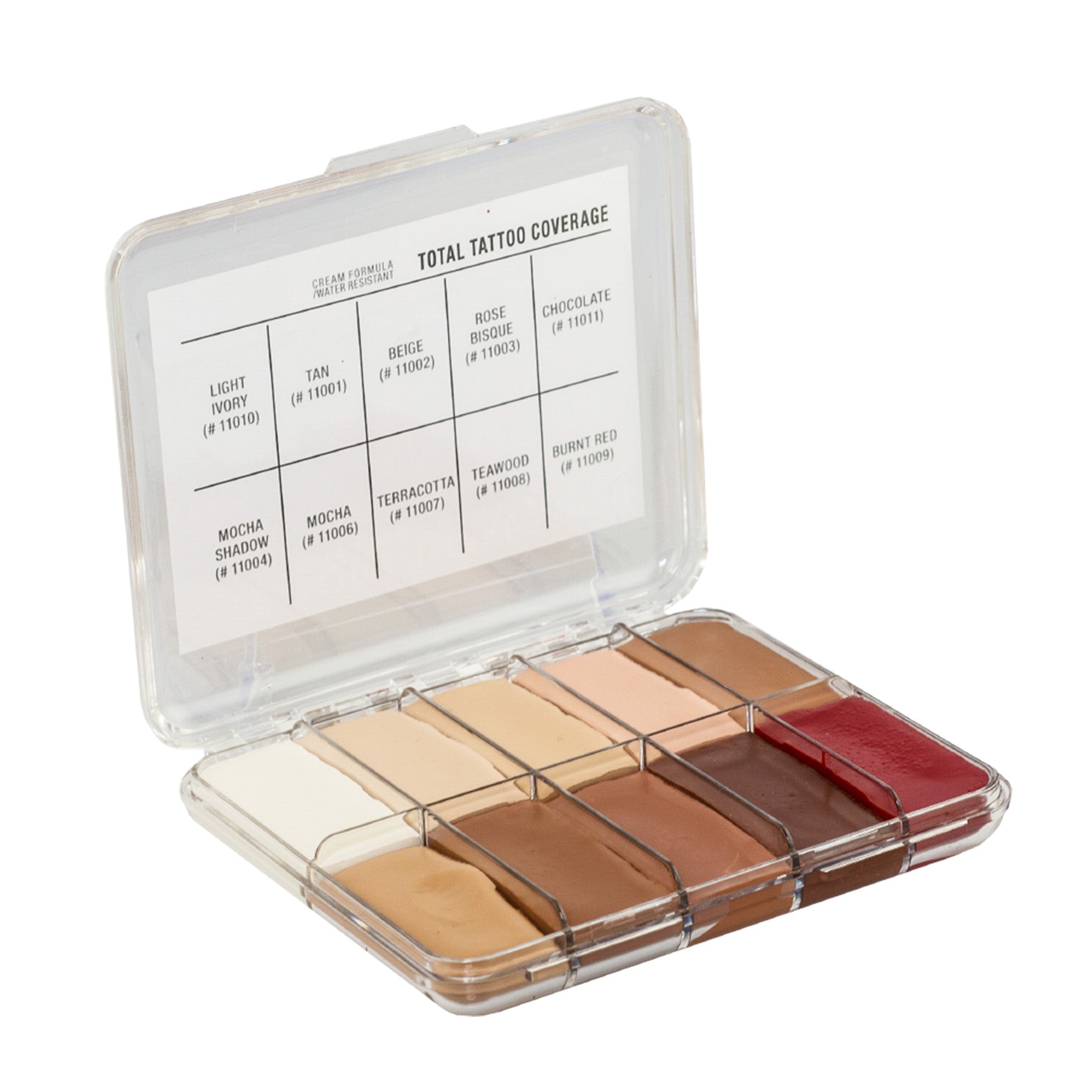 Jordane Total Tattoo Coverage Original Cream Palette 10 Fleshtones