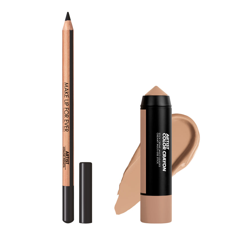 WHATEVER BLACK + LUMINOUS TAUPE DUO | MULTI USE EYE LIP CHEEK SET