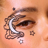 Face Lace Moon Clouds Black & Silver