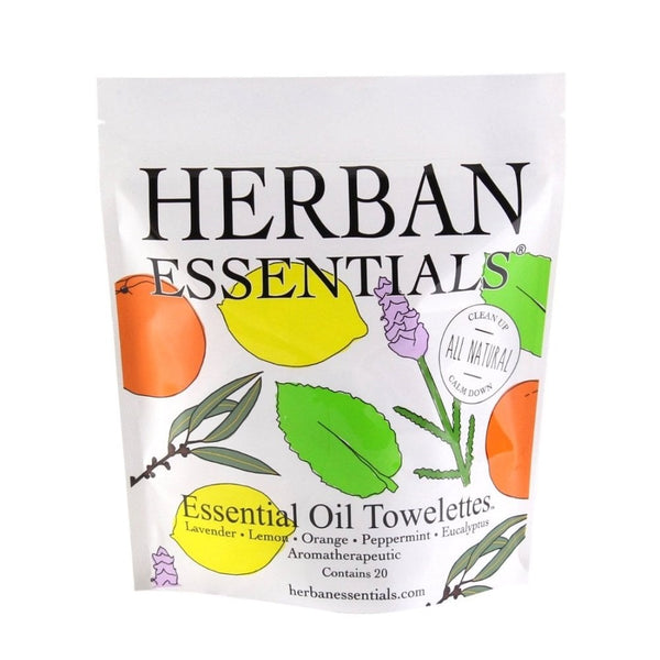 Herban Essentials Essential Oil Towelettes Assorted X20